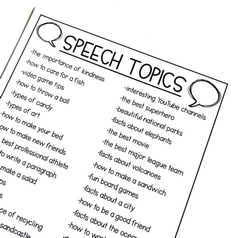 speaking topics for primary students