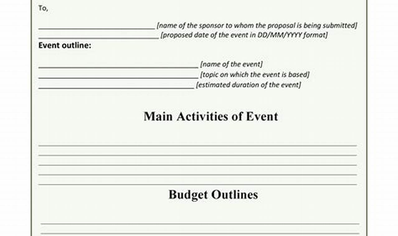 Special Event Proposal: A Comprehensive Guide to Planning Unforgettable Events