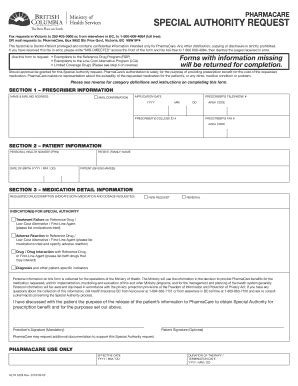 Special Authority Form Pdf