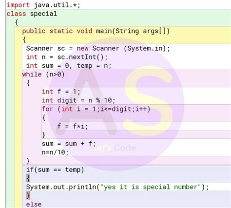 special number program in java