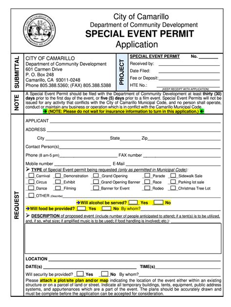 special occasion permit application