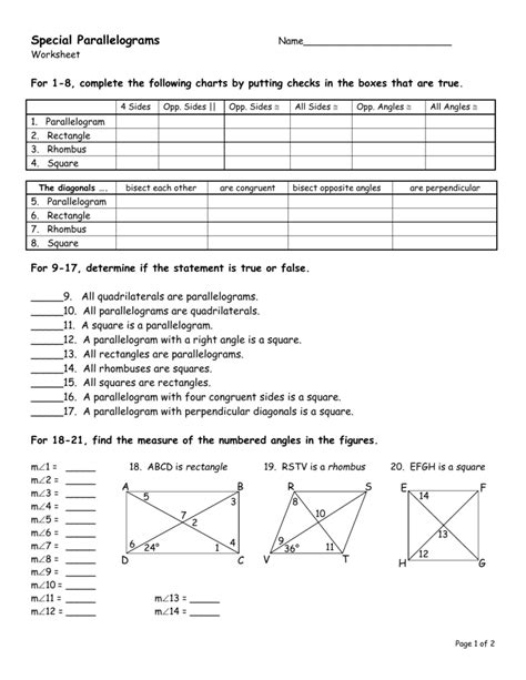 Properties Of Parallelograms Worksheet Answer Key —