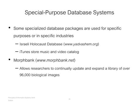 Special Purpose Database Examples
