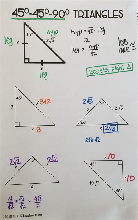 special right triangle practice problems