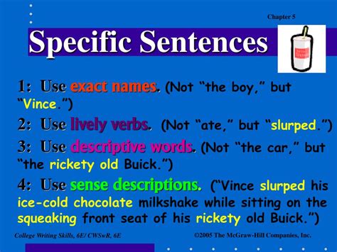 Specific Example In Sentence