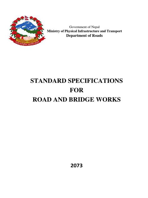 specifications for road and bridge works