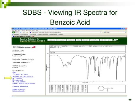 spectral database for organic
