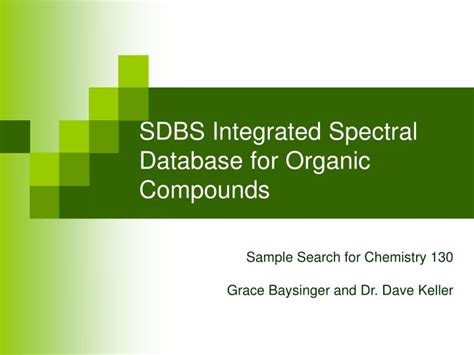 Spectral Database Organic Compounds