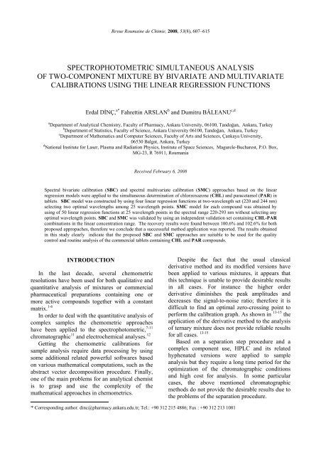 Spectrophotometric Analysis Of A Two Component Mixture