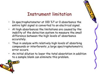 Spectrophotometric Limitations