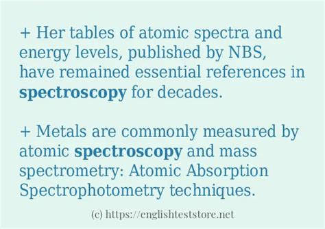 Spectroscopy Example In A Sentence