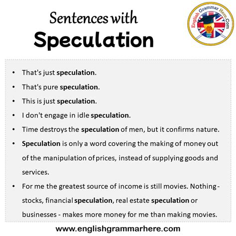 Speculation Meaning And Example Sentence