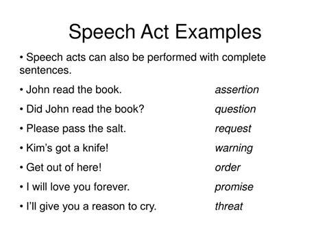 speech act theory examples