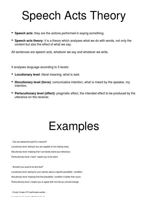speech act theory in pragmatics pdf