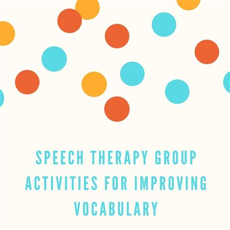Speech And Language Small Group Activities