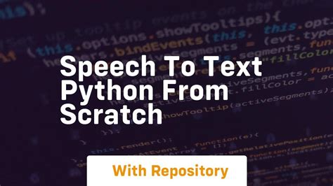 speech recognition python from scratch