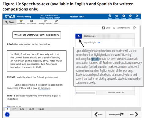 speech to text accommodation staar