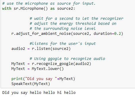 speech to text recognition in python