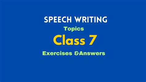 speech topics for class 8 with answers