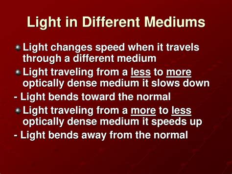 speed of light in different mediums list