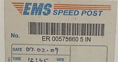 speed post barcode