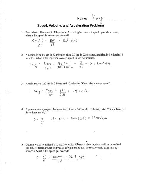 Speed Problems Math
