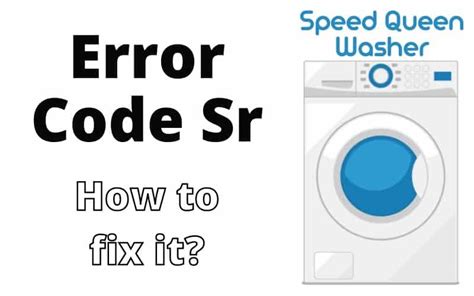 Speed Queen Washer Error Code U6