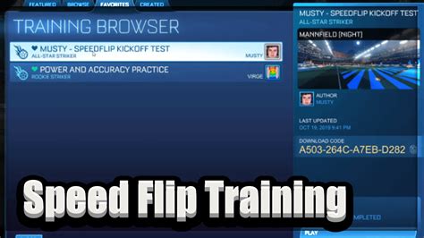 Speedflip Training Pack Code