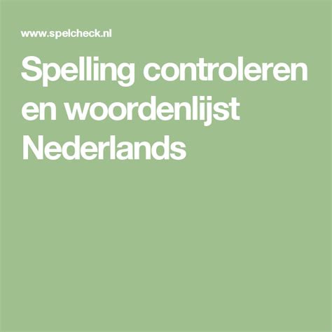 spelling controleren nederlands gratis