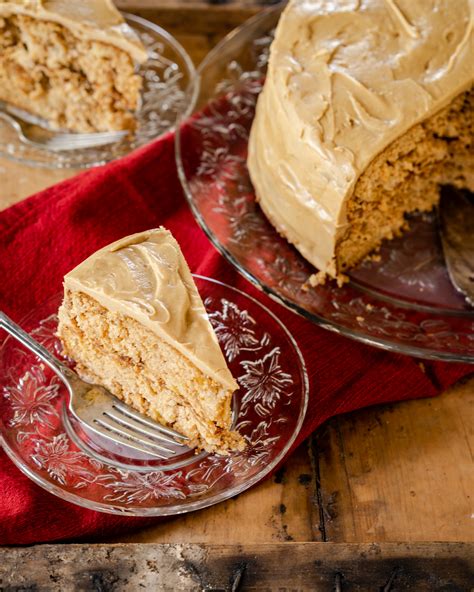 spice cake with caramel frosting