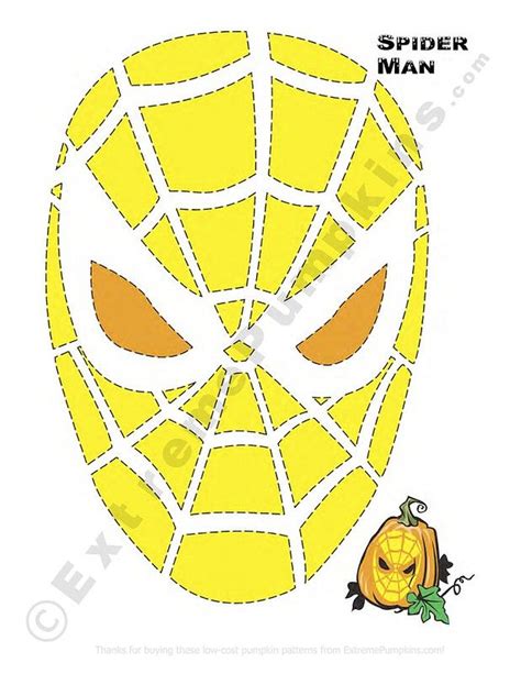 Spiderman pumpkin pattern Spiderman pumpkin stencil, Spiderman