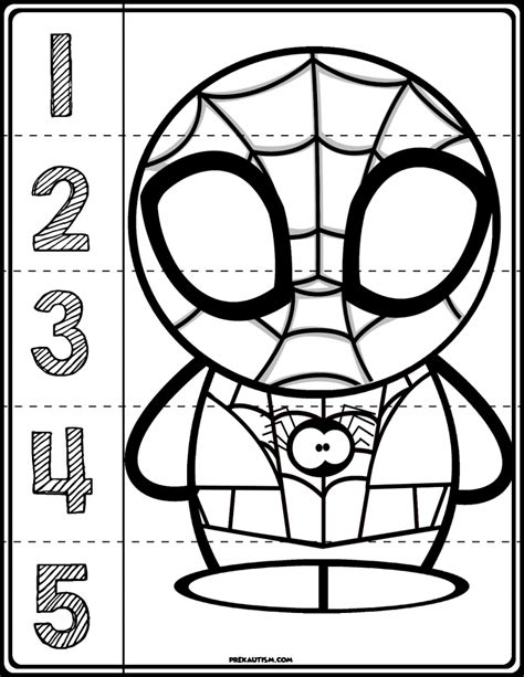 Spider Man Number Math Worksheets