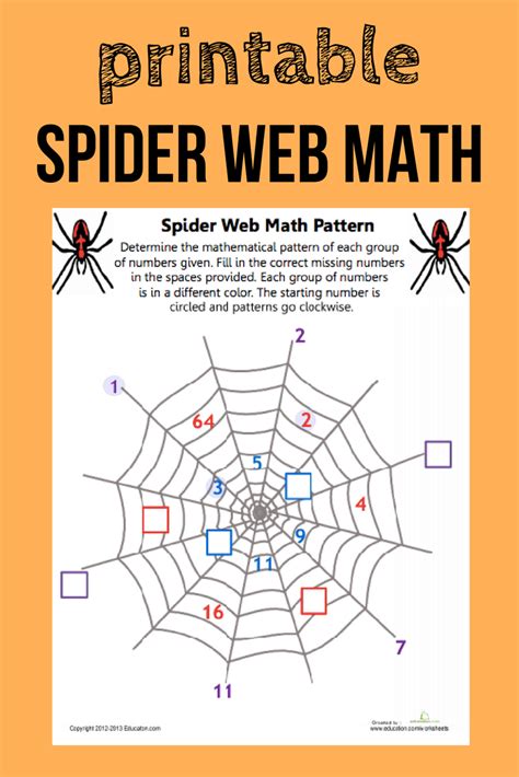 Spider Web Math Worksheets