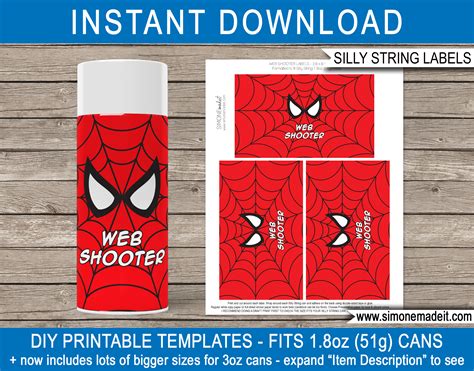 Spider Web Silly String Printable