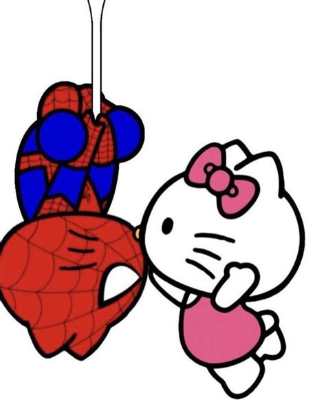 spider-man kissing hello kitty