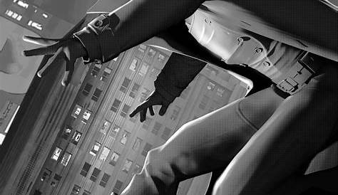 Spiderman Into The Spider Verse Noir Poster Across Man