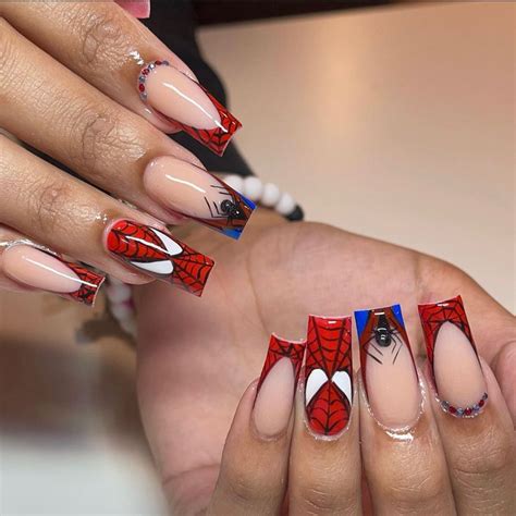 Spiderman Logo On Nails