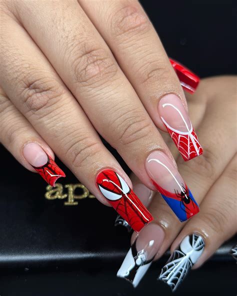 spiderman nail designs