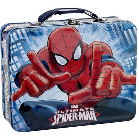 Spiderman Yellow Domed Tin Lunch Box