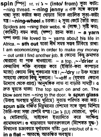 spin meaning in bengali