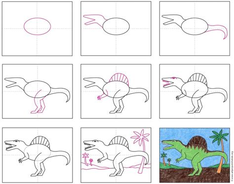 How to Draw Spinosaurus · Art Projects for Kids Easy