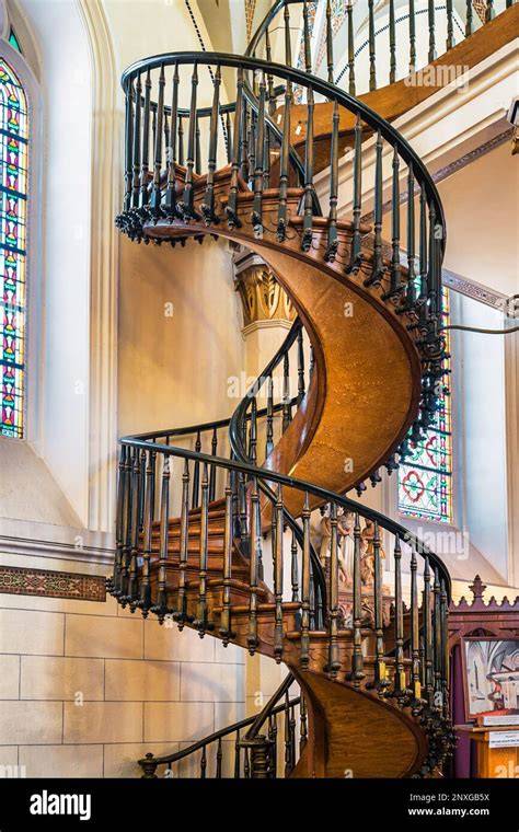 Helixshaped Spiral Staircase of the Famous Loretto Chapel Editorial