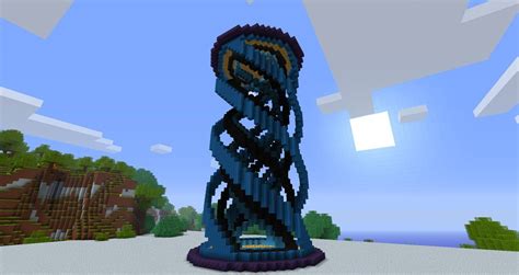 spiral tower minecraft schematic