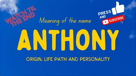 spiritual meaning of the name anthony