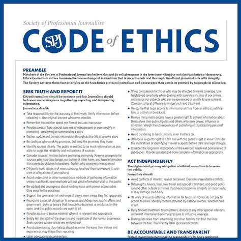 Unraveling the SPJ Ethics Code: A Comprehensive Guide to Journalism Standards