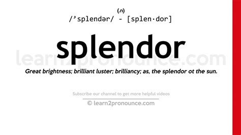 splendor meaning in malayalam