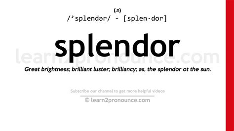 splendor meaning in tagalog