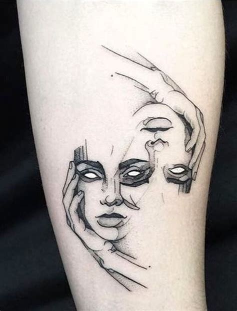 Incredible Split Personality Tattoo Designs References