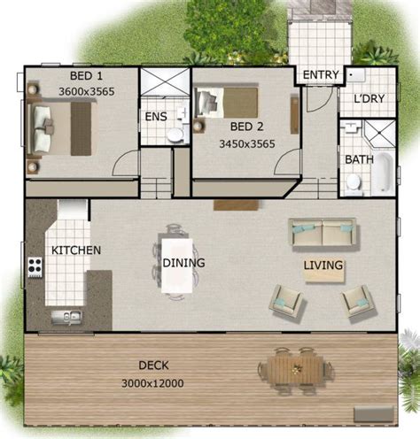 Split 2 Bedroom Floor Plans