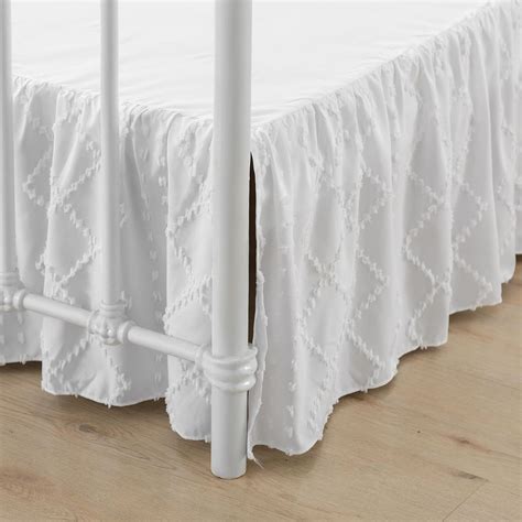 Split Corner Bed Skirt Queen White